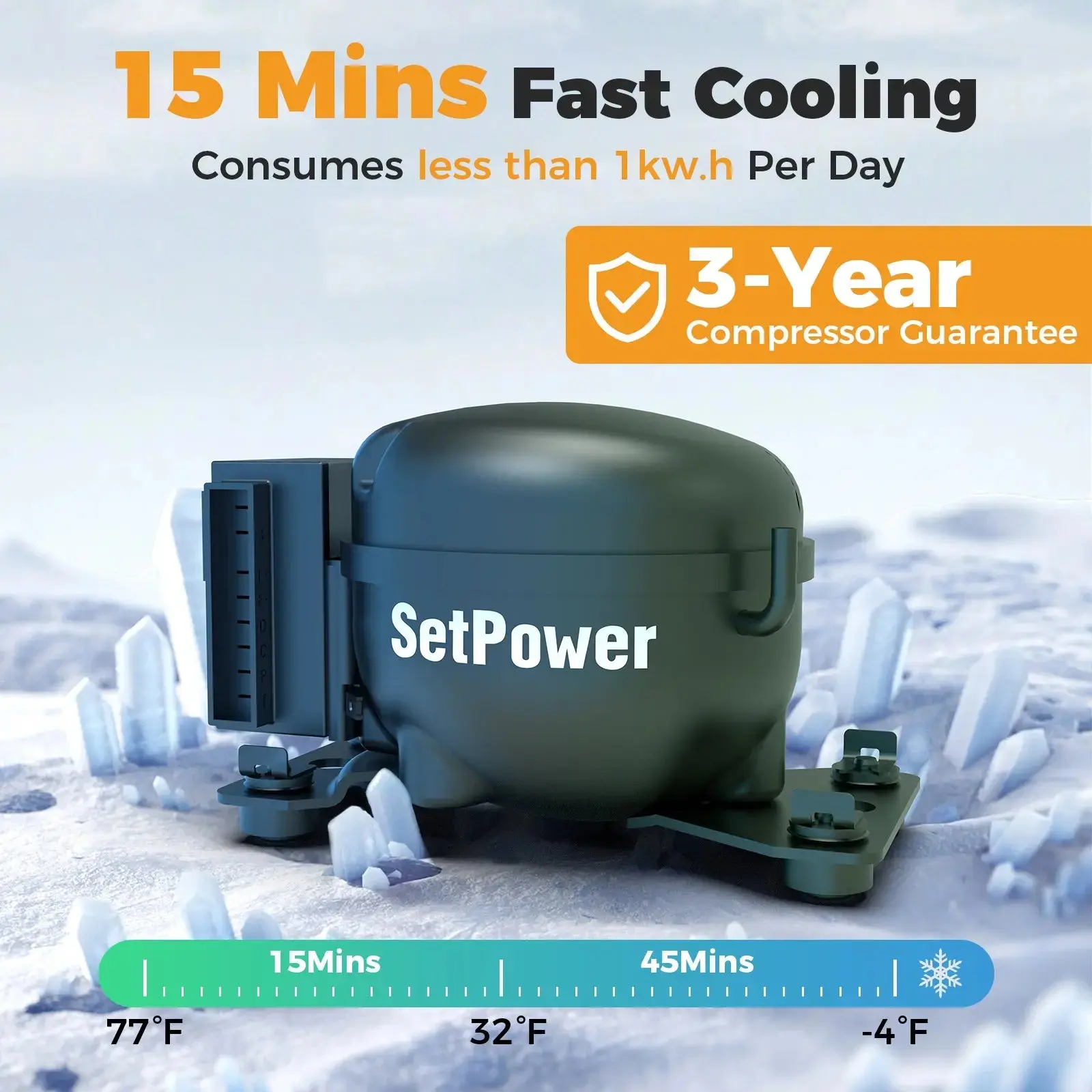 Setpower FC15 Portable Refrigerator Freezer Car Refrigerator 15.8Qt - Image 7