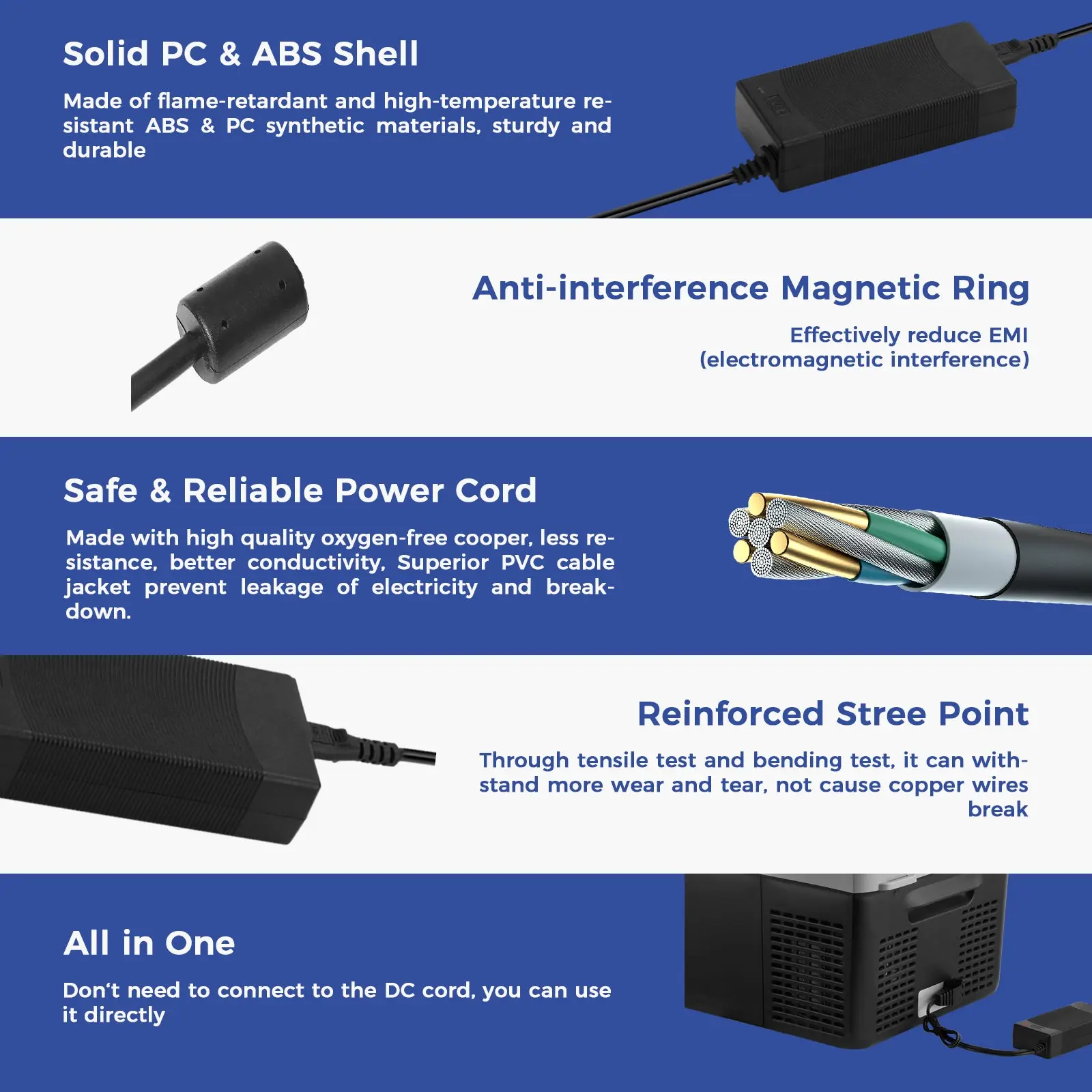 AC Adapter AC Cord for Setpower Fridge, AC Connector - Image 6