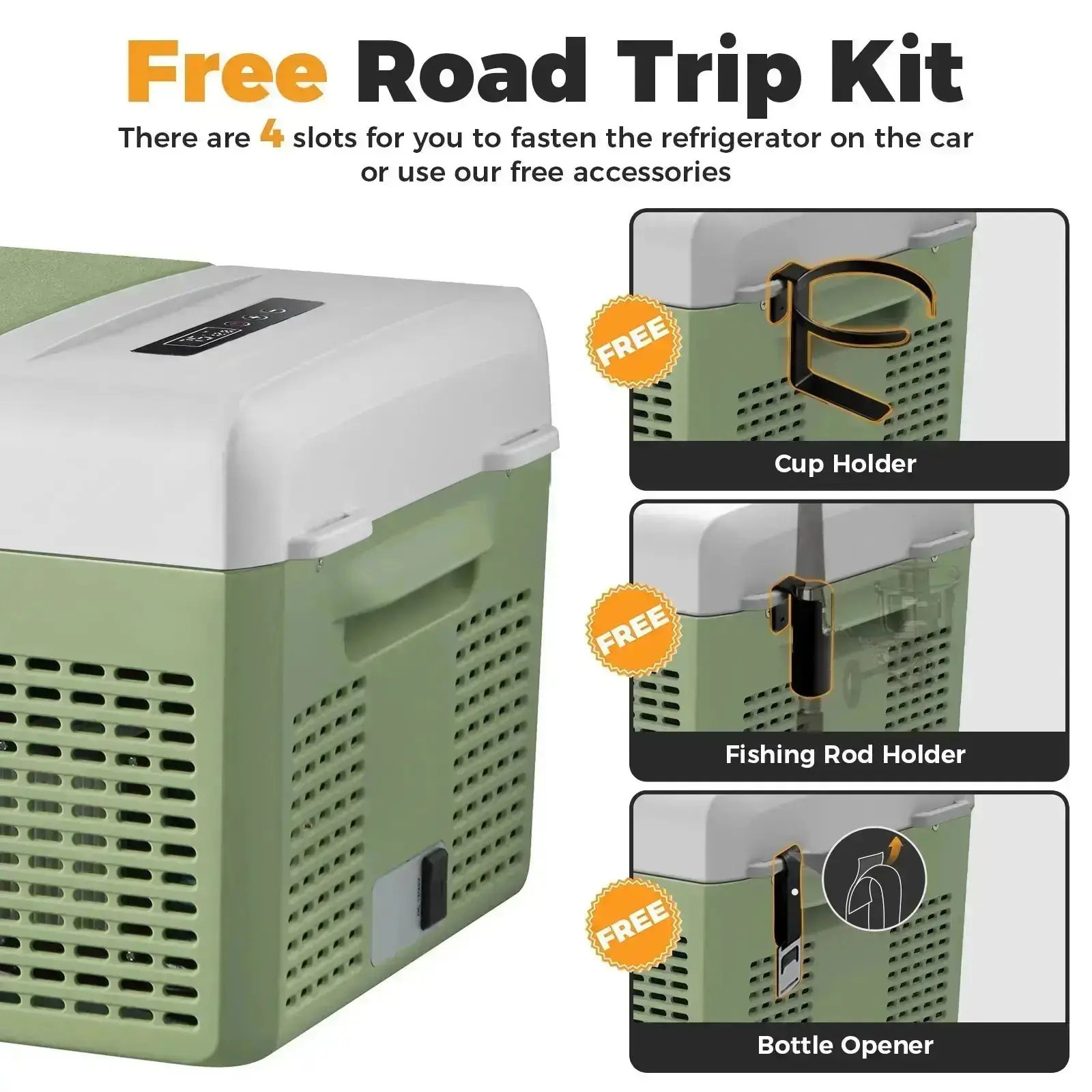 Setpower FC15 Portable Refrigerator Freezer Car Refrigerator 15.8Qt Green - Image 3