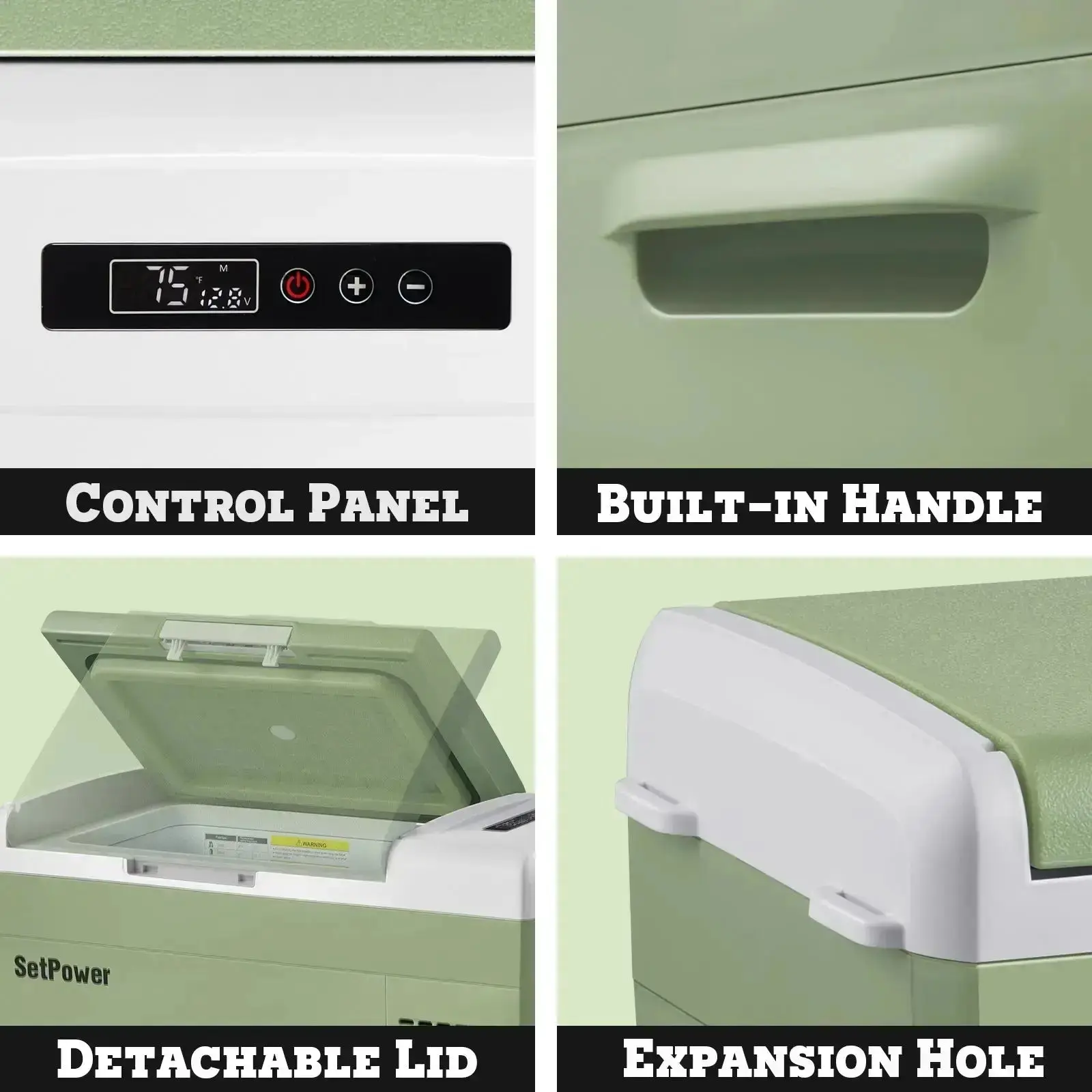 Setpower FC15 Portable Refrigerator Freezer Car Refrigerator 15.8Qt Green - Image 6