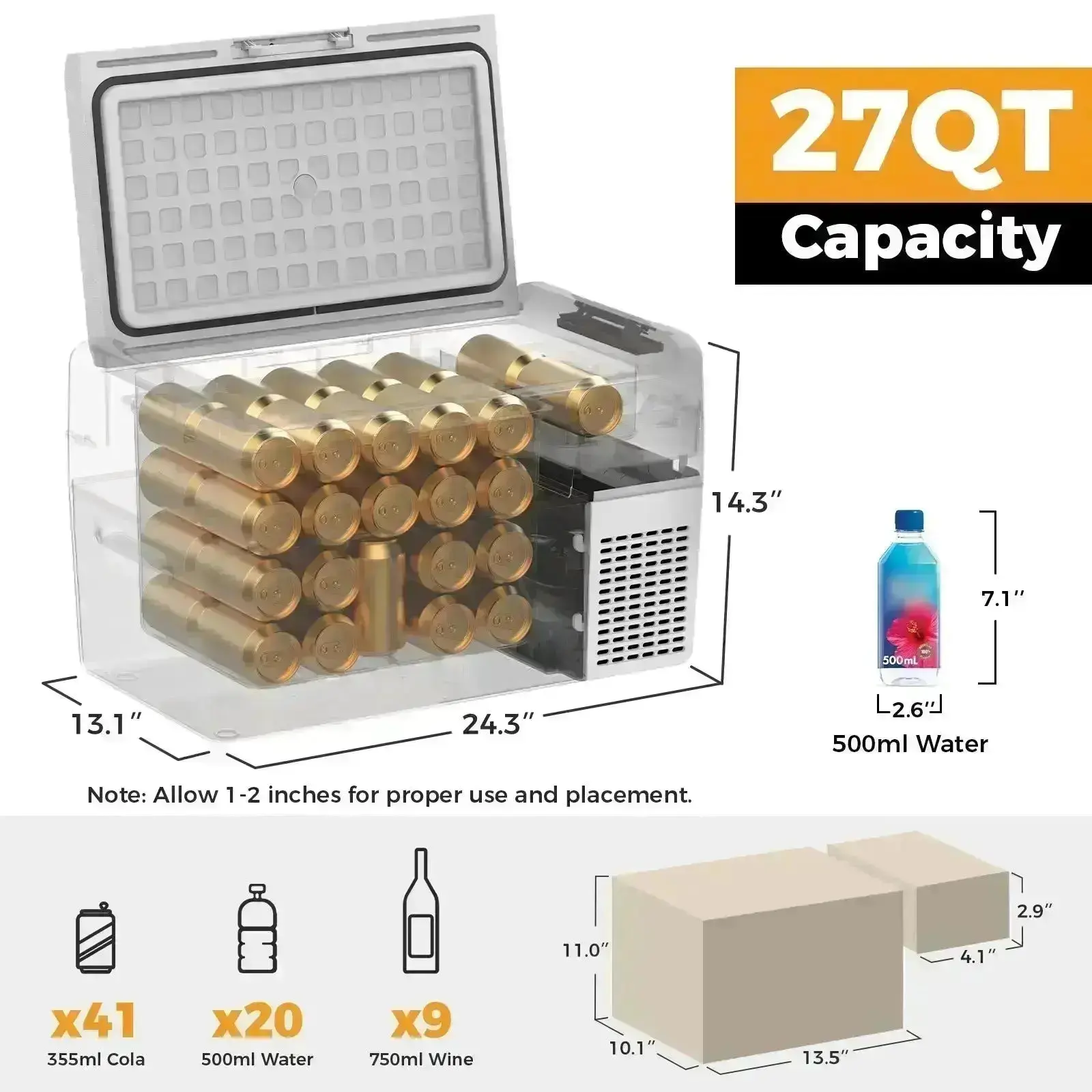 SetPower RF25 12V Car Cooler 27Qt Electric Fridge for Tesla Road Trips - Image 3