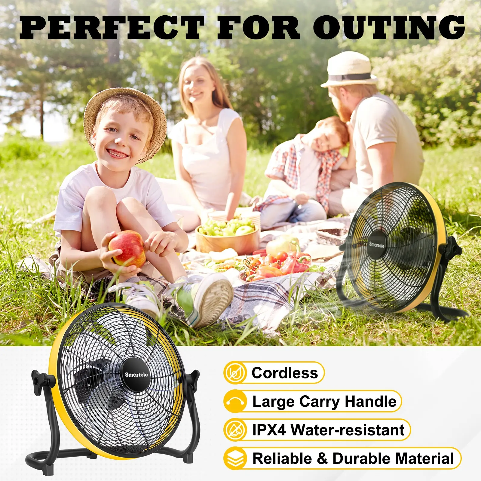 Setpower Smartele 16/12" Portable Battery Operated Floor Fan - Image 6